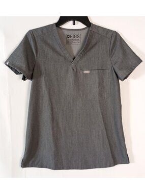 FIGS Catarina Scrub Top XS Graphite Gray One Pocket Medical Uniform